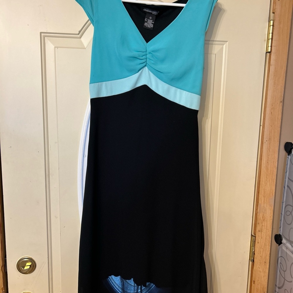 Elegant Black and Teal Dress